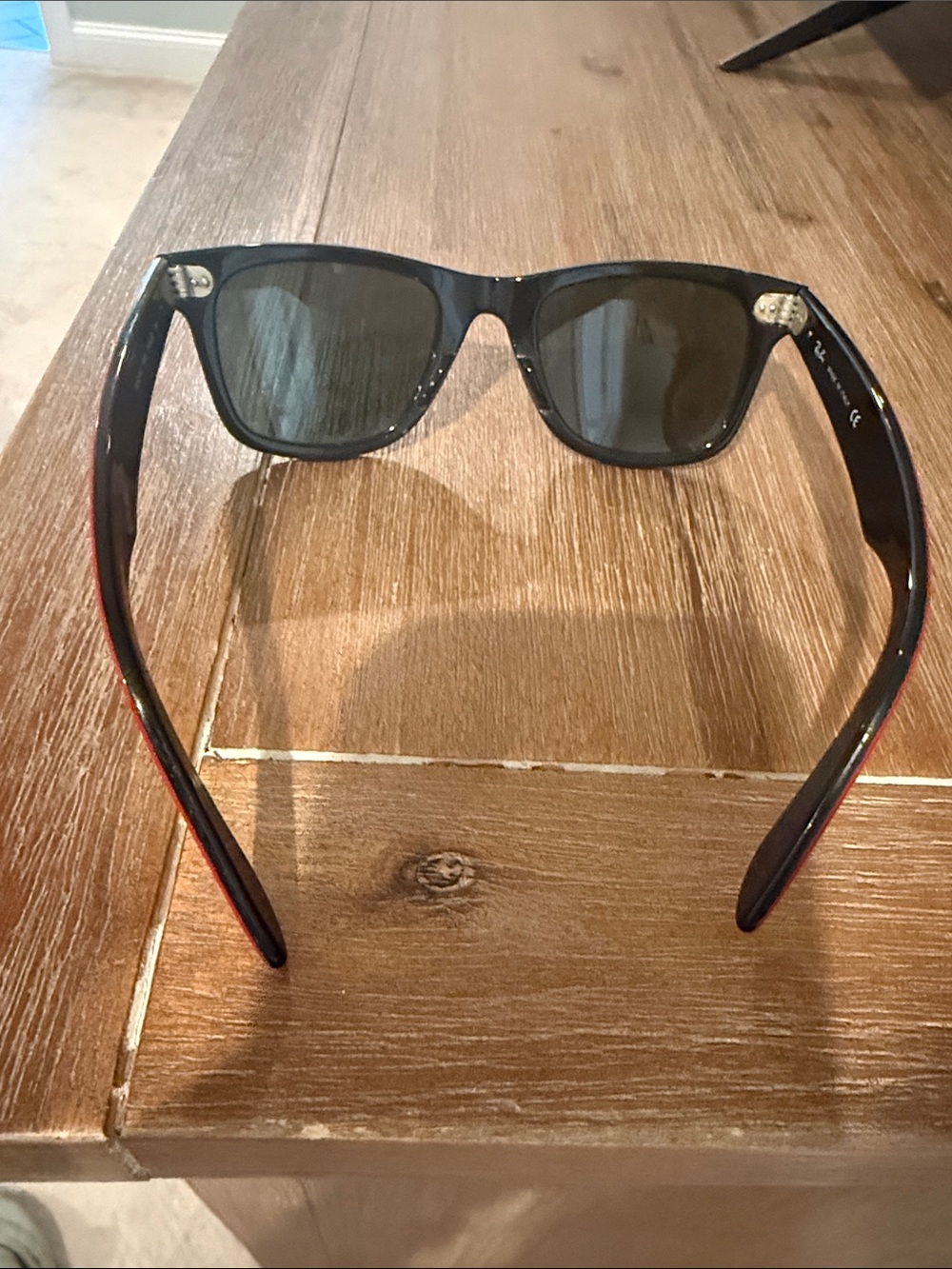 Ray-Ban Red Frame Sunglasses with Dark Lenses - Picture 4 of 5